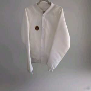VTG Clarkfield Outdoors  Snap-button Varsity or‎ Bomber Men's jacket XLT White